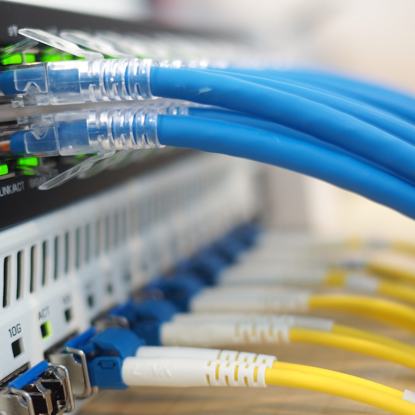Lan,Cable,With,Fiber,Optic,Cable,Connected,Use,For,Network Voice, Data, & Fiber Cabling